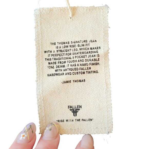 Fallen NWOT Jamie Thomas Straight Leg Black Denim Jeans Sz 26 - Picture 5 of 13